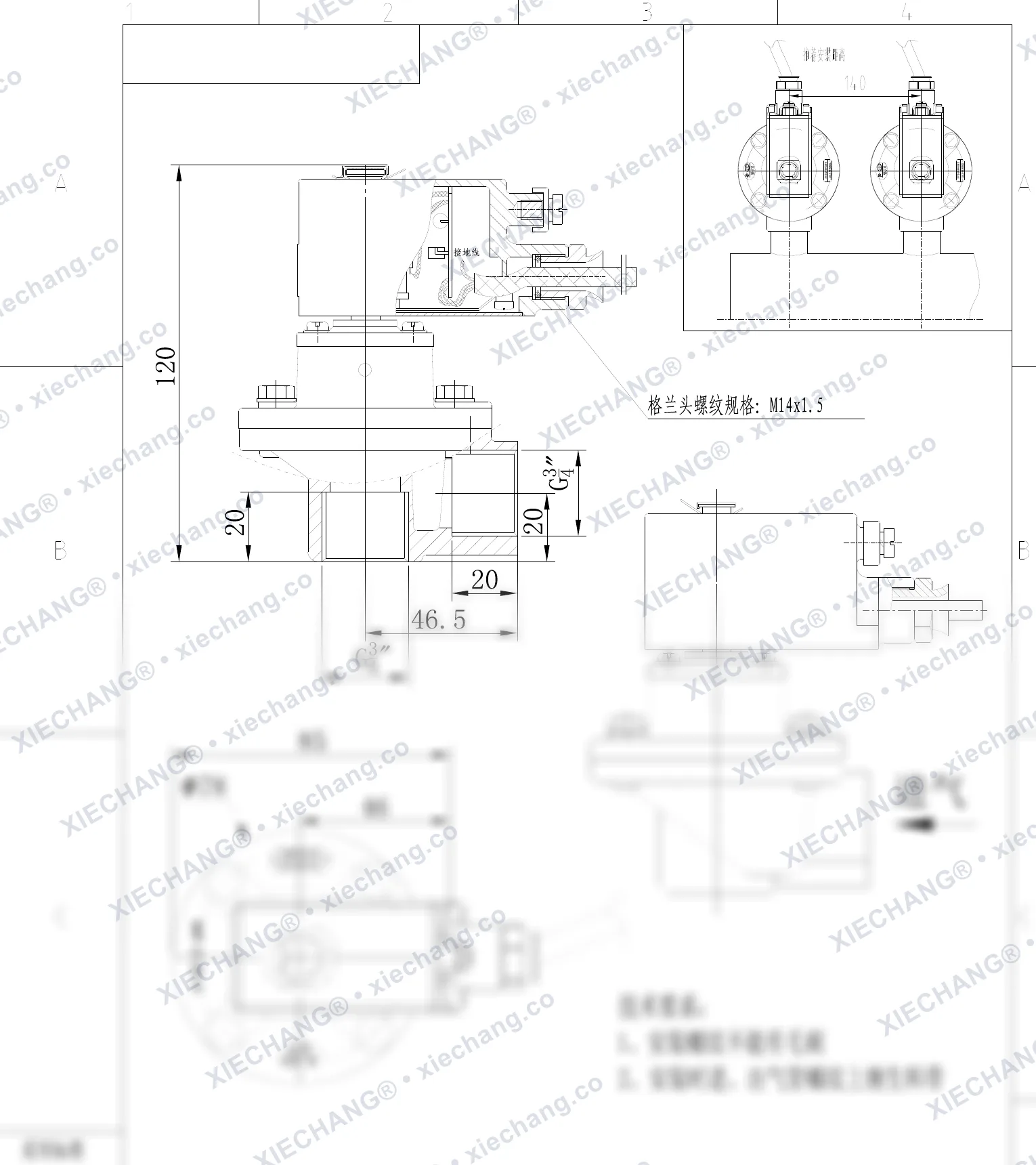 DCF-F-Z-20-C(304) · 3/4" · พัลส์วาล์วแบบมุมฉากกันระเบิด — แบบติดตั้ง
