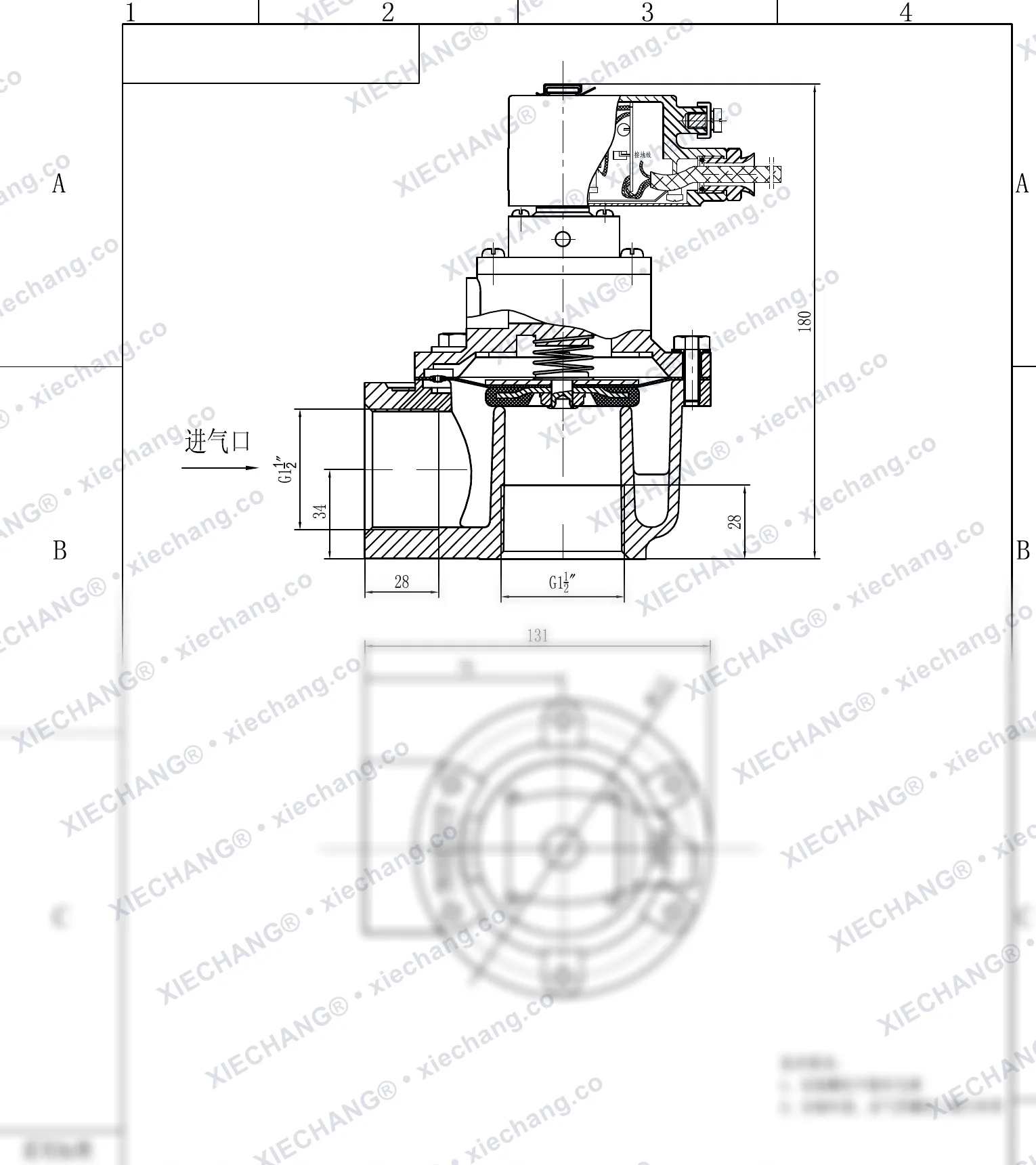 DCF-F-Z-40S · 1½" (DN40) · พัลส์วาล์วแบบมุมฉากกันระเบิด — แบบติดตั้ง
