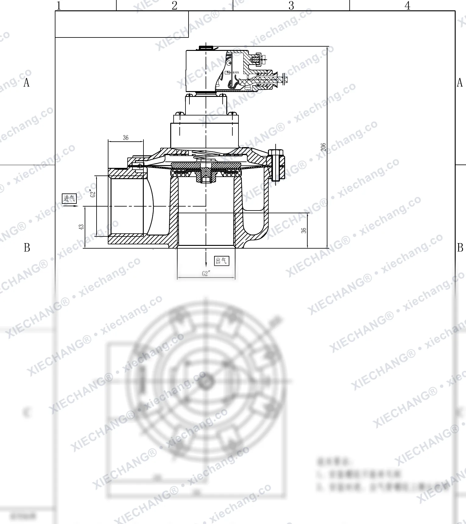 DCF-F-Z-50S · 2" (DN50) · พัลส์วาล์วแบบมุมฉากกันระเบิด — แบบติดตั้ง