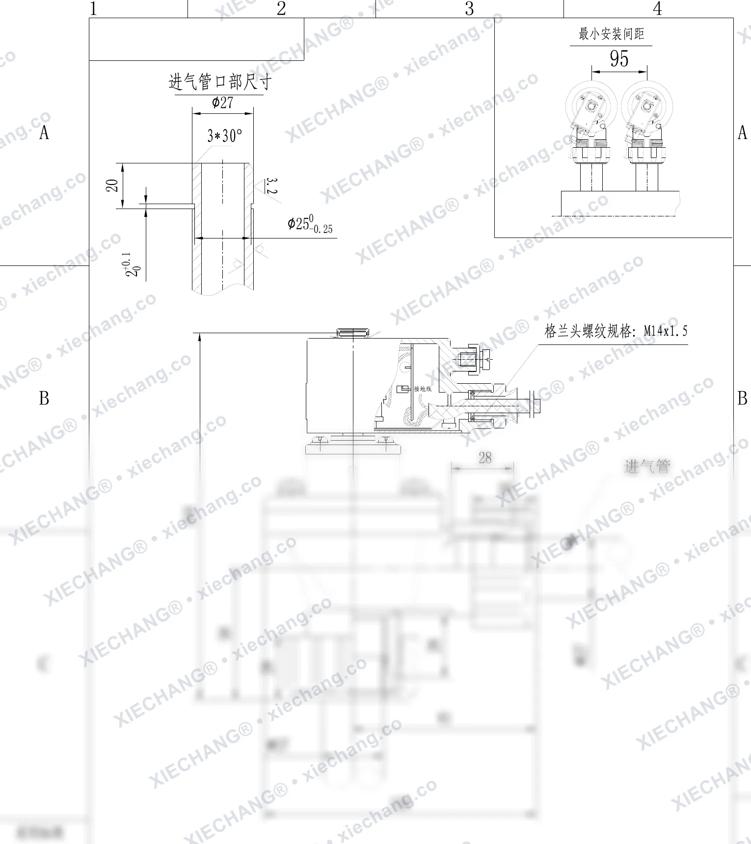DCF-F-ZM-20-C · 3/4" · พัลส์วาล์วแบบเกลียวตัวผู้กันระเบิด — แบบติดตั้ง