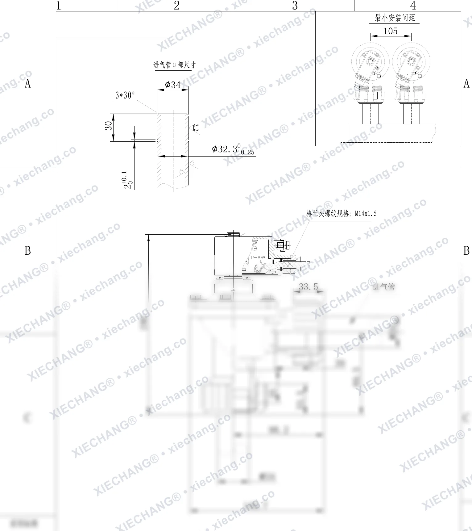 DCF-F-ZM-25-C · 1" · พัลส์วาล์วแบบเกลียวตัวผู้กันระเบิด — แบบติดตั้ง