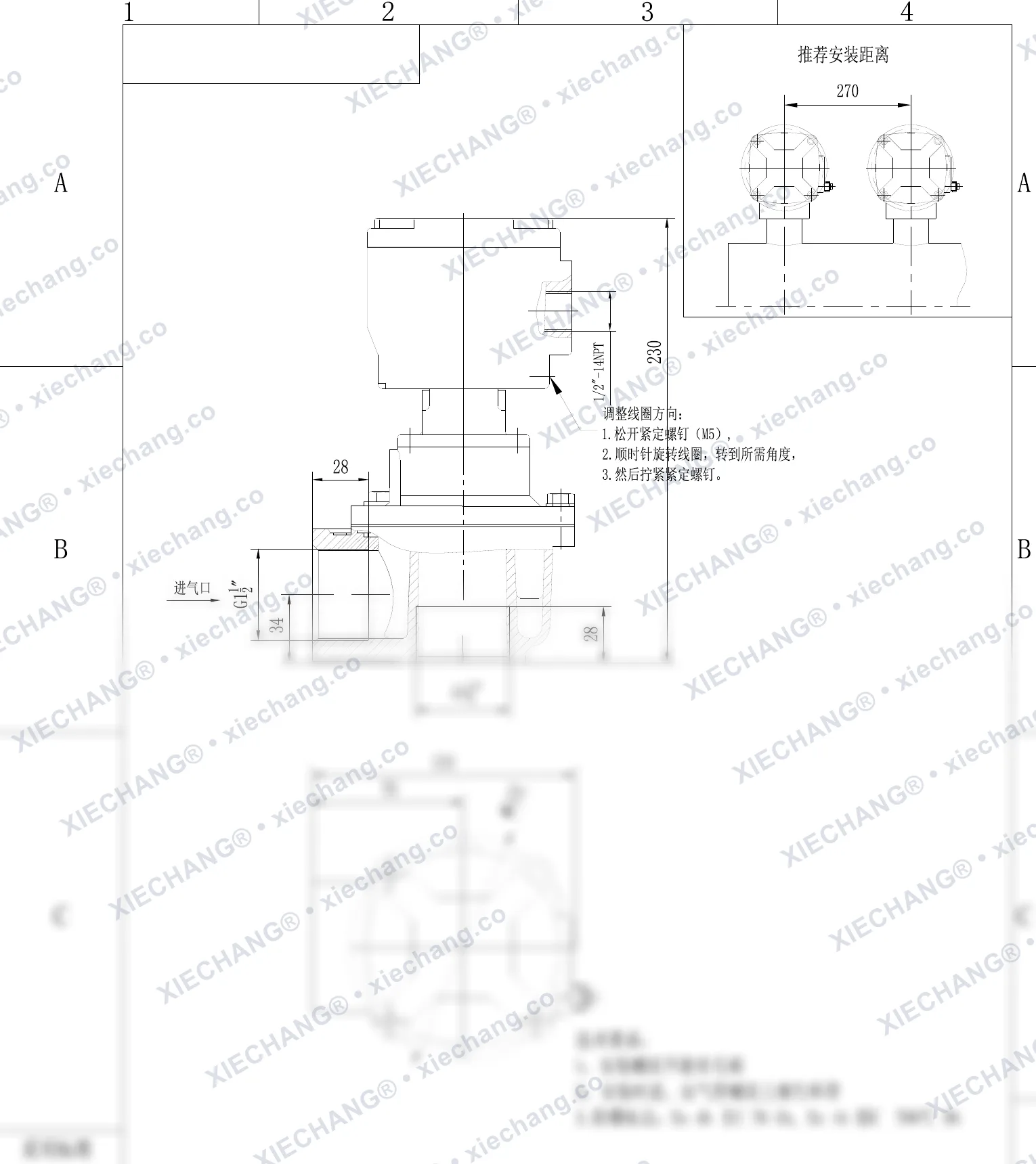 DCF-F2-Z-40S · 1½" · พัลส์วาล์วกันระเบิดแบบมุมฉาก — ภาพวาดการติดตั้ง