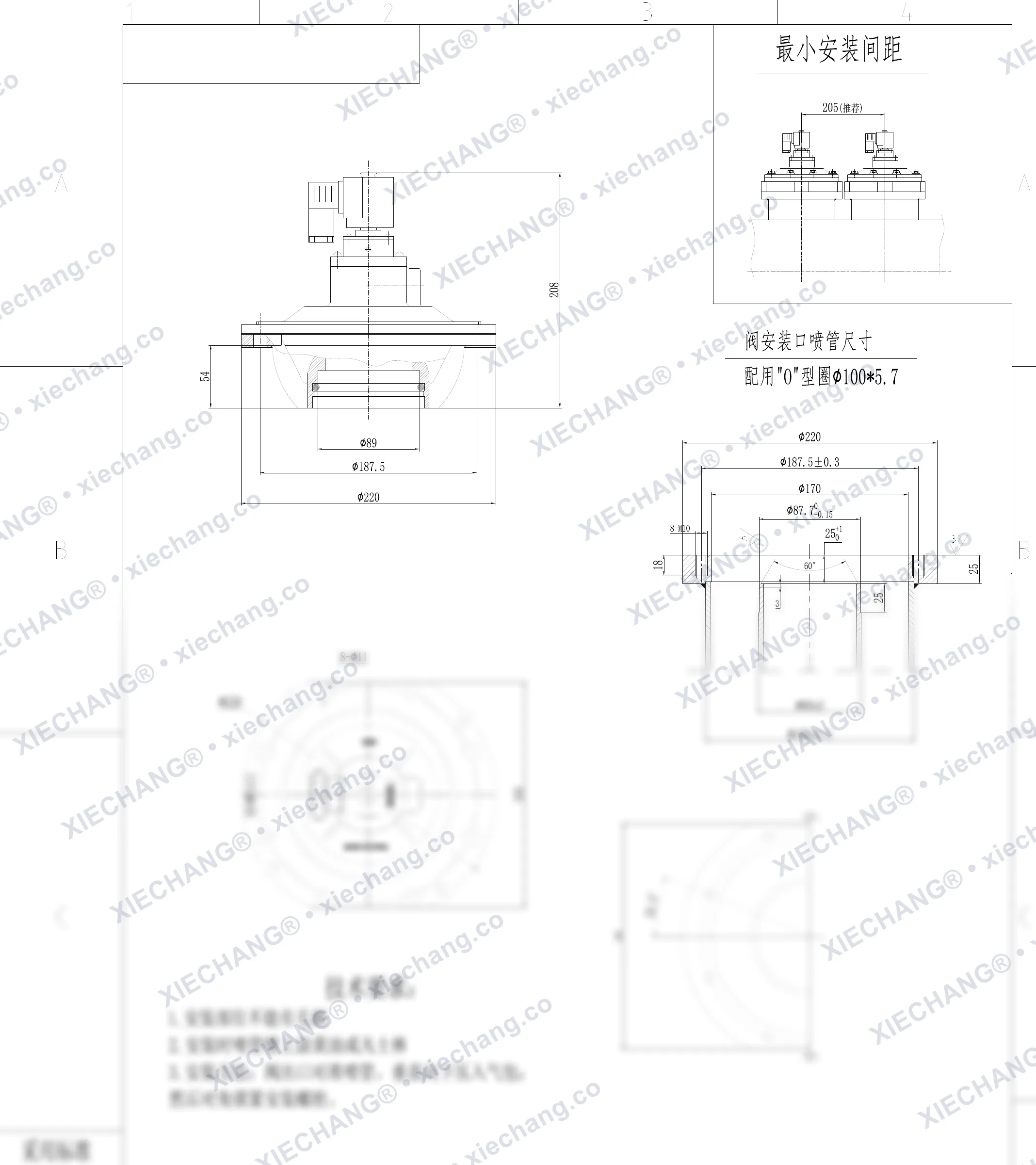 DCF-YA-76S · 3" · พัลส์วาล์วแบบจุ่ม — แบบติดตั้ง