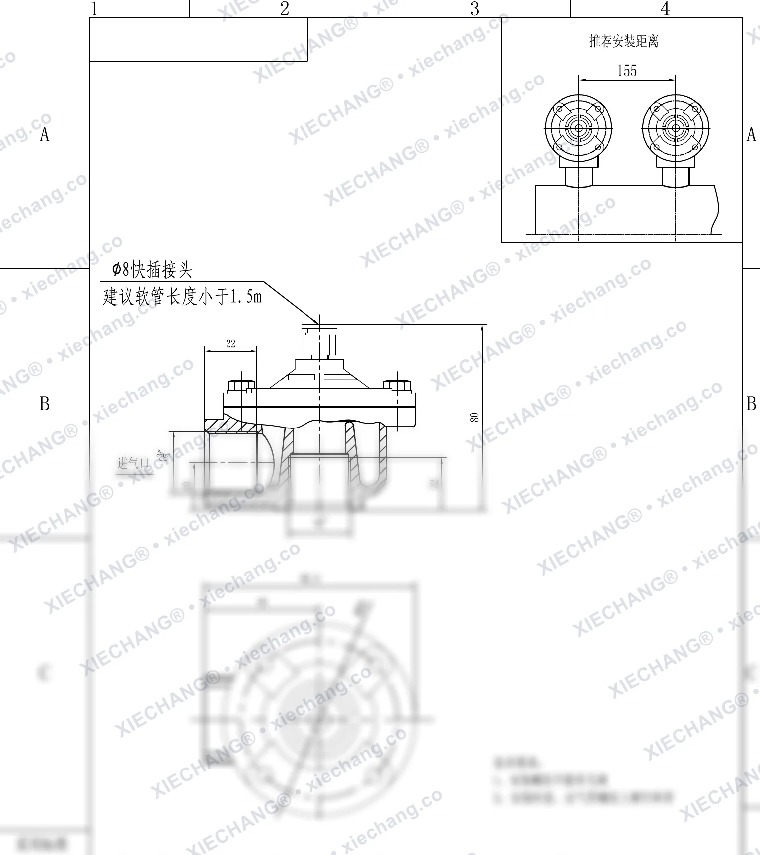 DCF-Z-20-DXK · 3/4" · พัลส์วาล์วแบบมุมฉาก — ภาพวาดการติดตั้ง
