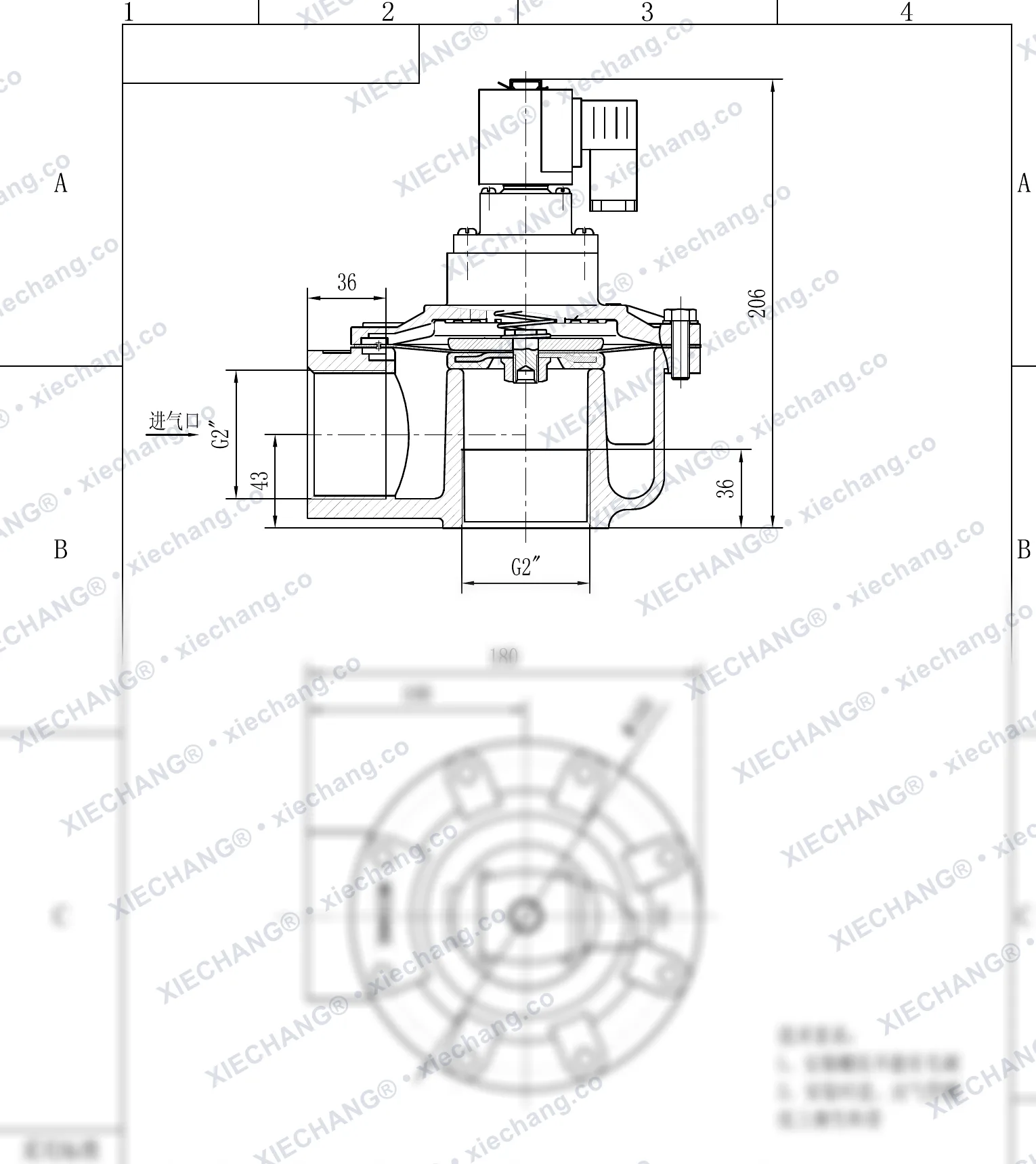 DCF-Z-50S · 2" (DN50) · พัลส์วาล์วแบบมุมฉาก — แบบติดตั้ง