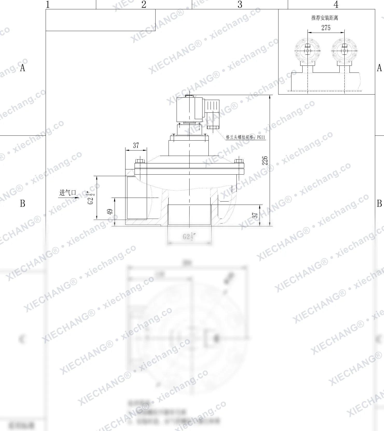 DCF-Z-62S · 2.5" · พัลส์วาล์วแบบมุมฉาก — แบบติดตั้ง