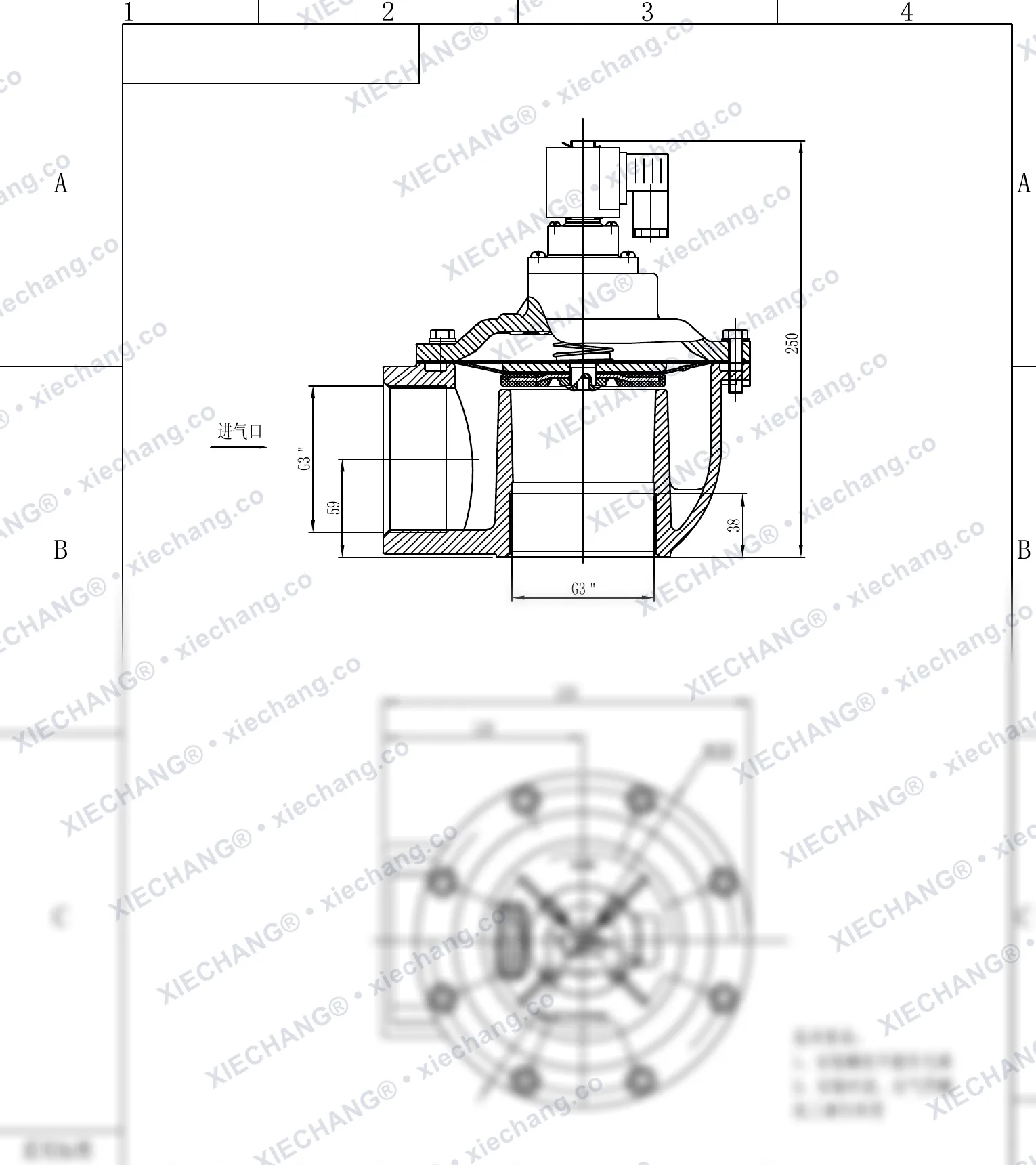 DCF-Z-76S · 3" (DN76) · พัลส์วาล์วแบบมุมฉาก — แบบติดตั้ง
