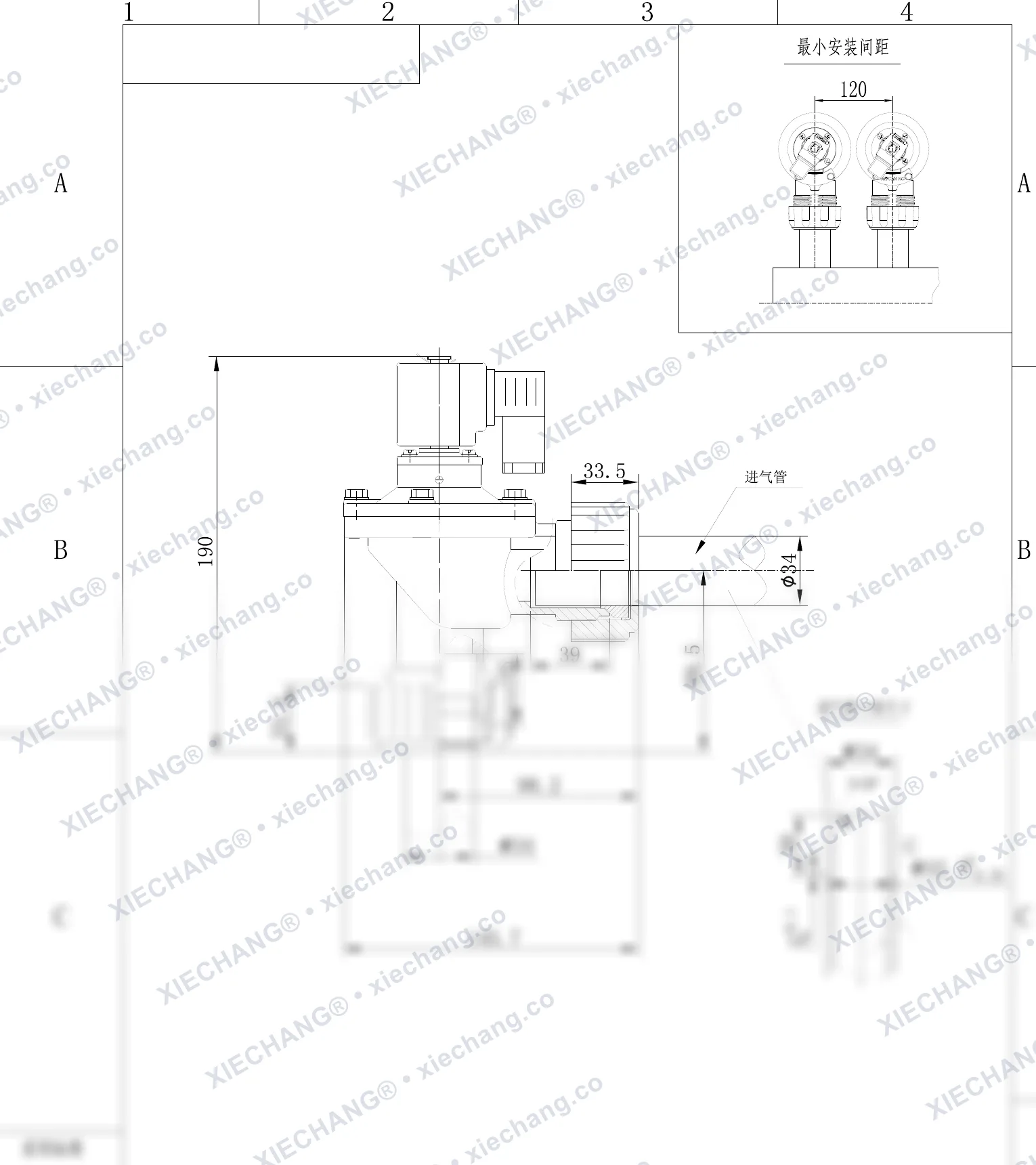DCF-ZM-25-C · 1" · พัลส์วาล์วแบบเกลียวตัวผู้ — แบบติดตั้ง