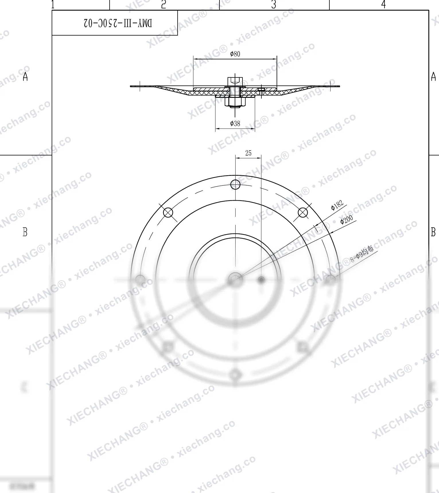 DMY-Ⅲ-250C-02 · DN250 · ชุดประกอบไดอะแฟรม (ขั้นที่ 2 / รอง, 10 นิ้ว) — แบบประกอบ