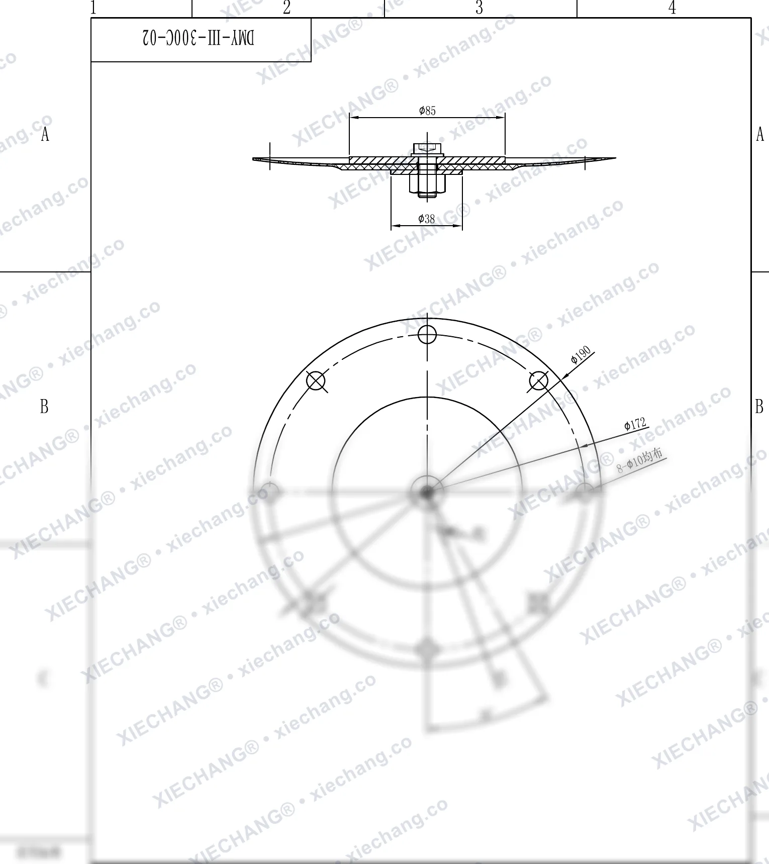 DMY-Ⅲ-300C-02 · DN300 · ชุดประกอบไดอะแฟรม (ขั้นที่ 2 / รอง, 12 นิ้ว) — แบบประกอบ