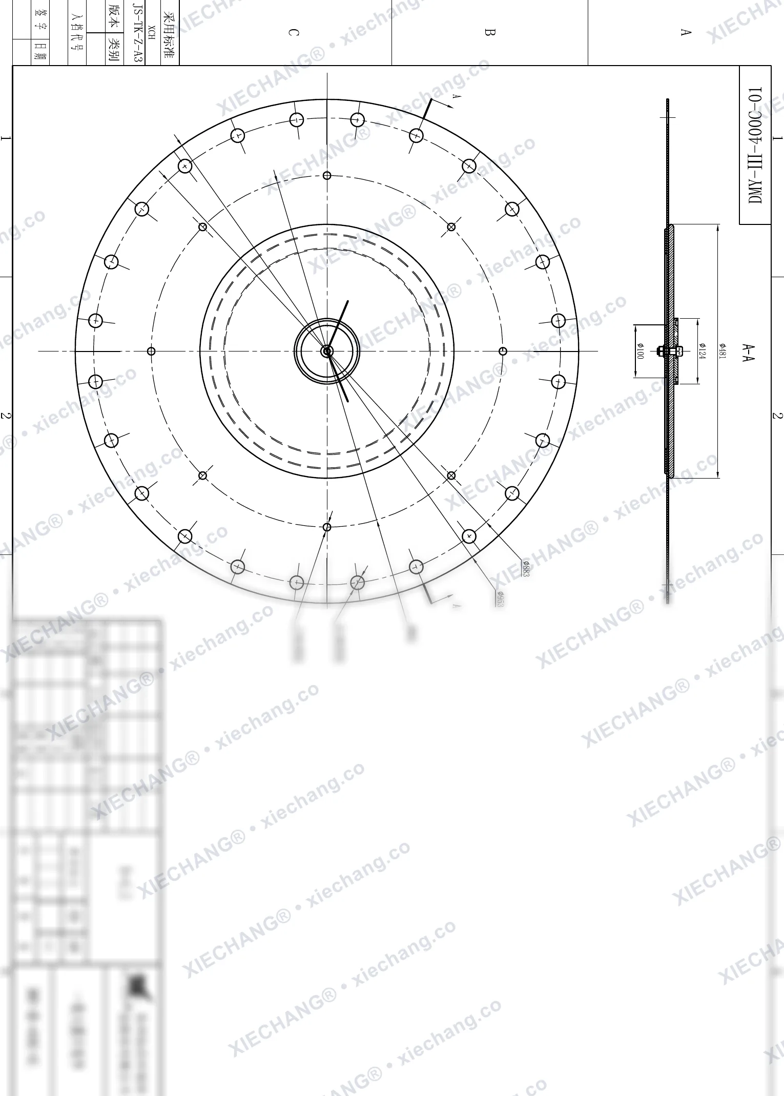 DMY-Ⅲ-400C-01 · DN400 · ชุดประกอบไดอะแฟรม (ขั้นที่ 1 / หลักขนาดใหญ่, 16 นิ้ว) — แบบประกอบ