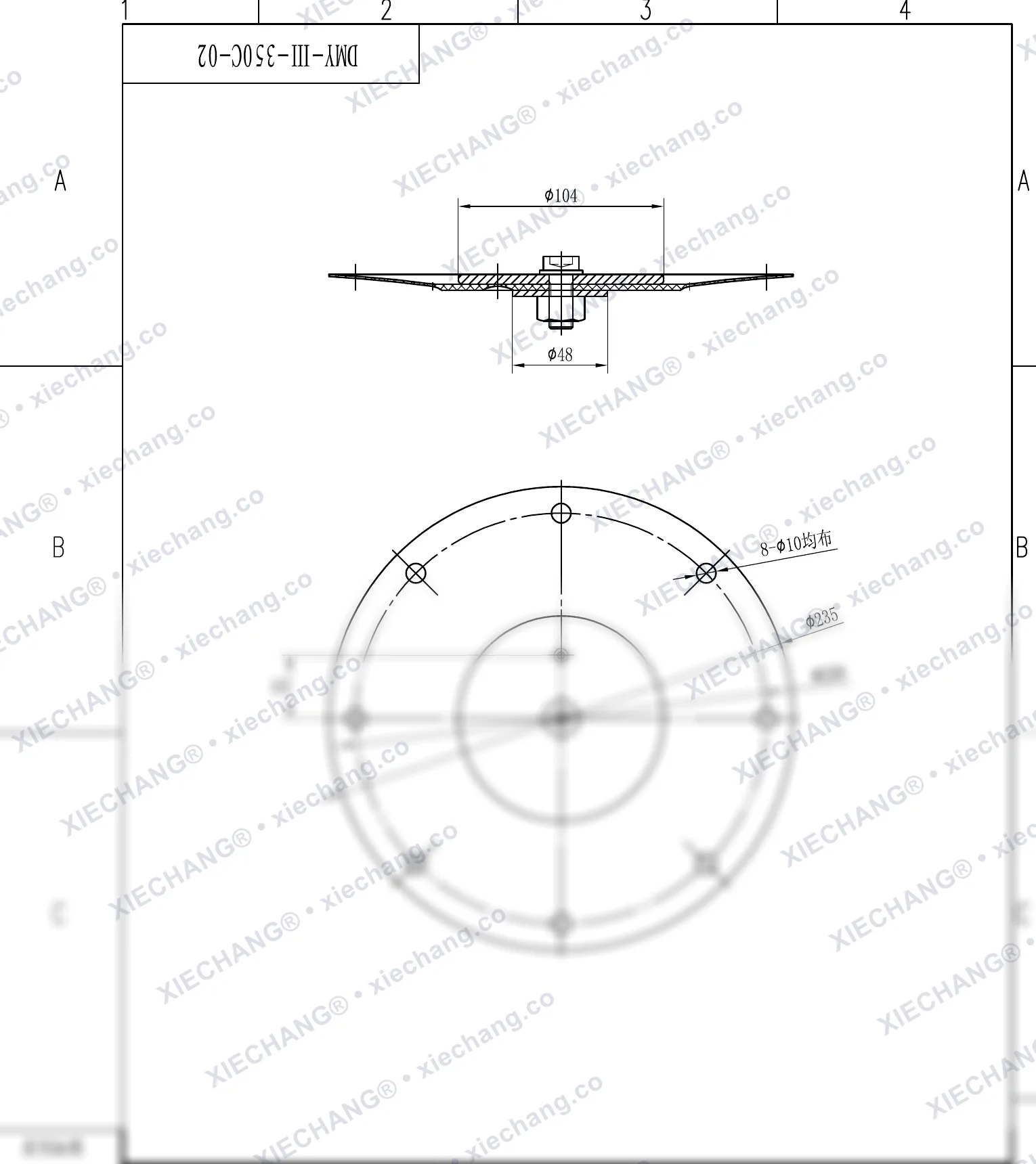 DMY-III-350C-02 · DN350 · ชุดประกอบไดอะแฟรม (ขั้นที่ 2 / รองขนาดเล็ก, 14 นิ้ว) — แบบประกอบ