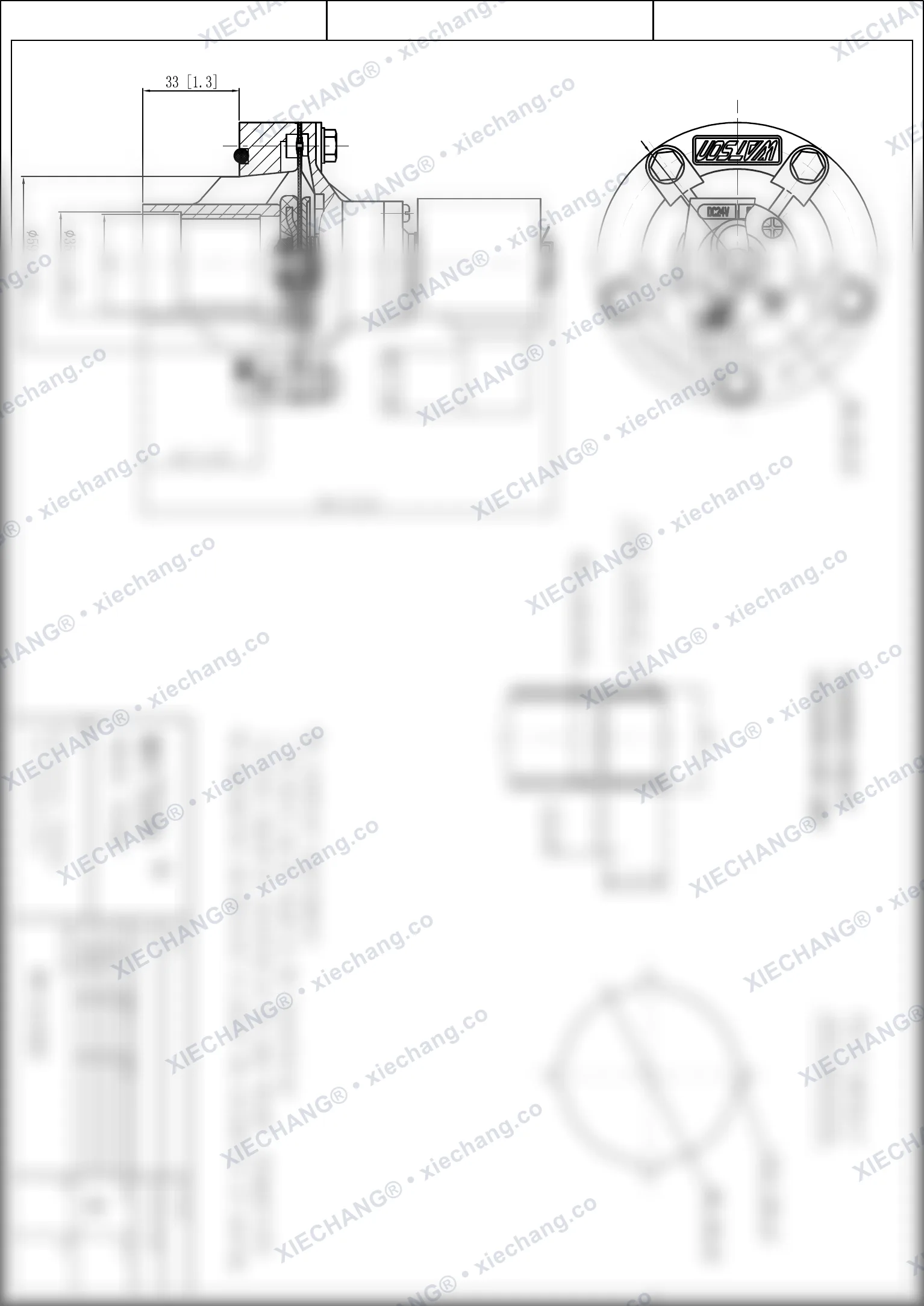 WPS-CA/EG25 · วาล์วแบบจุ่ม — ภาพวาดการติดตั้ง